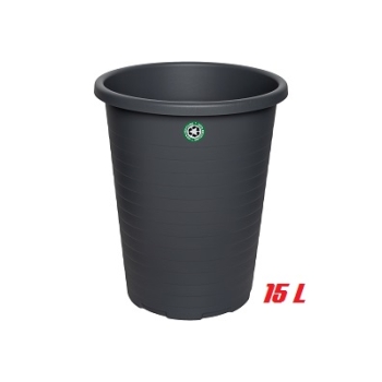 Kosz na papier, biurowy 15l okrągły - szary